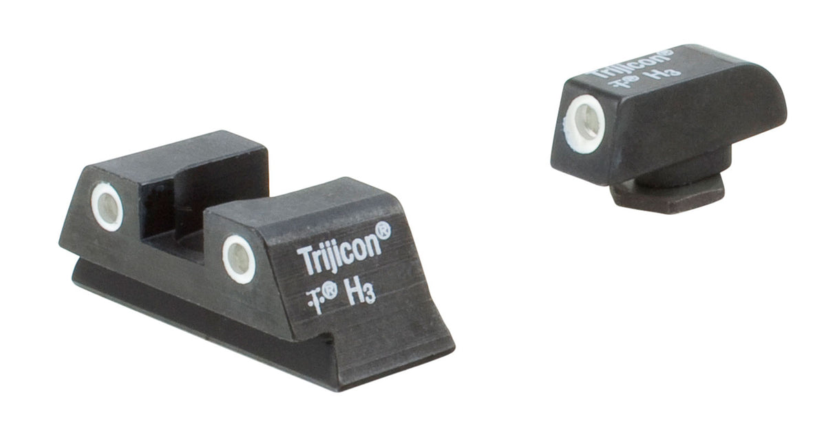 Trijicon 600777 Tritium Bright & Tough Night Sight Set White Outline for Glock 42/43 Small Frame Pistols