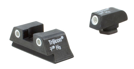 Trijicon 600777 Tritium Bright & Tough Night Sight Set White Outline for Glock 42/43 Small Frame Pistols