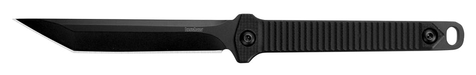 Kershaw Dune 4008X 3.80" Full Tang Fixed Tanto Knife Black Oxide 3Cr13MoV Blade Glass-Filled Nylon Handle with Lanyard Hole & Sheath