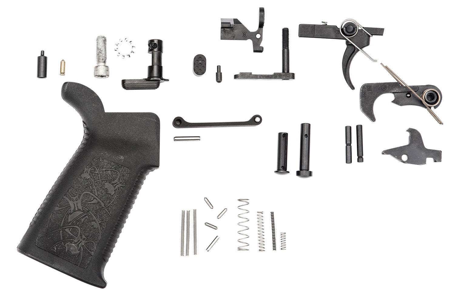 Spikes SLPK101 Standard AR-15 Lower Parts Kit Multi-Caliber Black Oxide and Stainless Steel