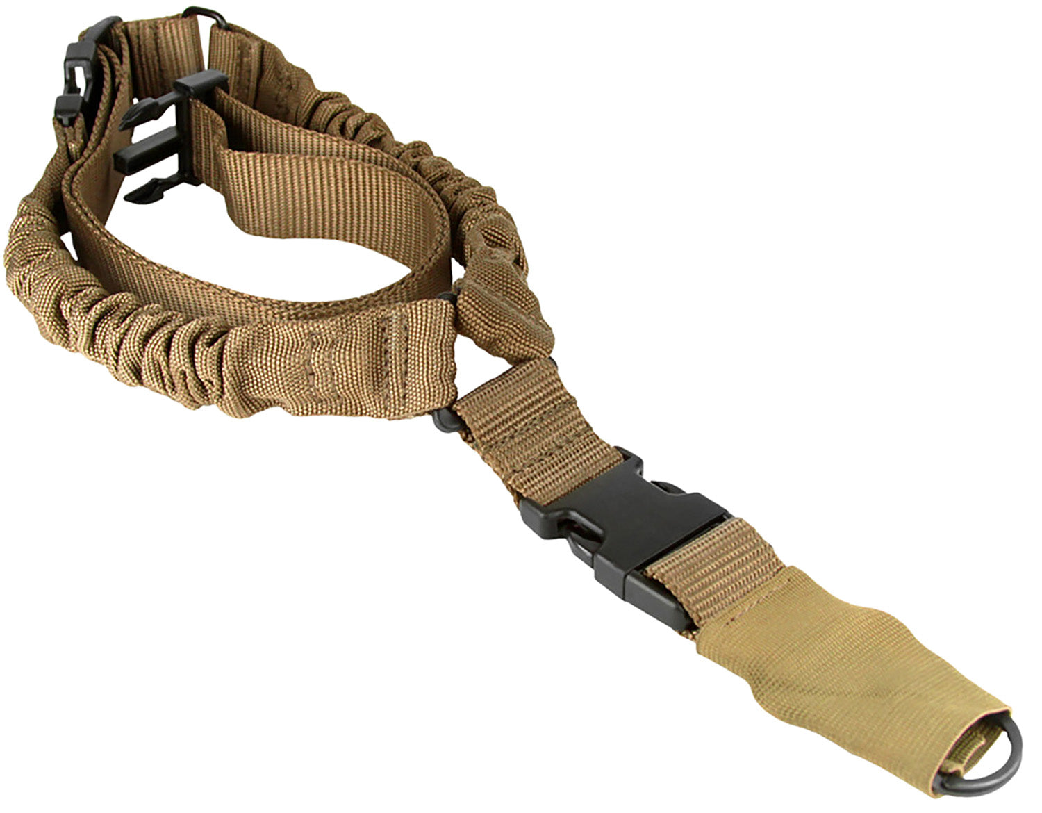 Aim Sports One Point Bungee Tan Elastic Rifle Sling for AR-15 Platforms 26-Inch Adjustable OAL