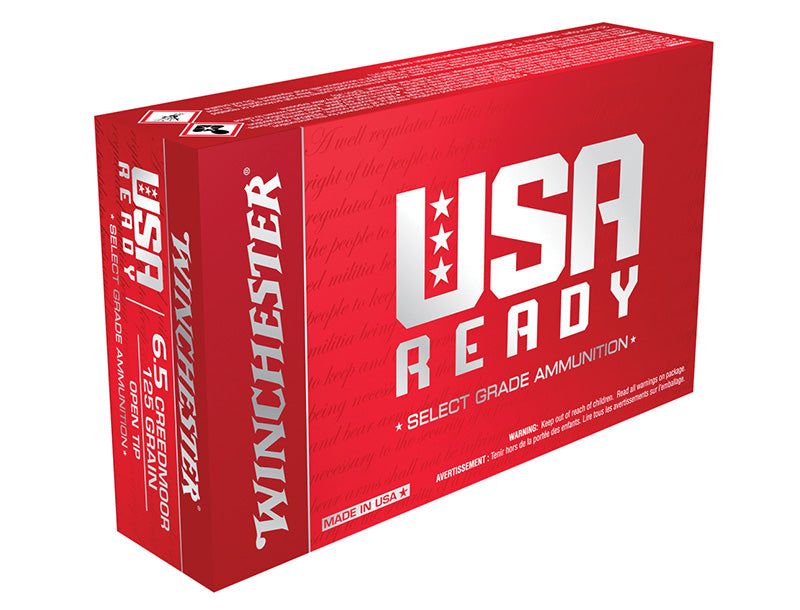 Winchester USA Ready 6.5mm Creedmoor 125 grain Open Tip ammunition