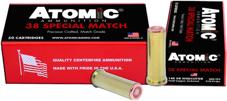 Atomic Match Precision Craft Hollow Base Wadcutter 148 Grain .38 Special 800 fps
