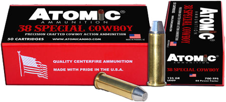 Atomic Cowboy Action Precision Craft Lead Round Nose Flat Point 125 Grain .38 Special 700 fps