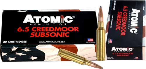 Atomic Subsonic 6.5mm Creedmoor 129 grain Jacketed Hollow Point ammunition