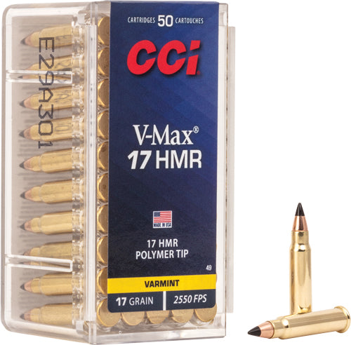 CCI Hornady V-Max Polymer Tip 17 Grain .17 HMR 2550 fps