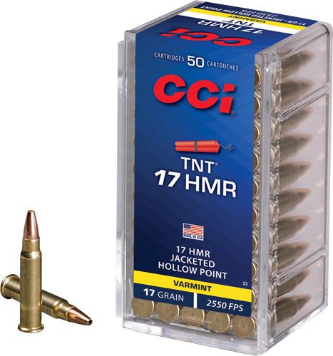 CCI TNT Jacketed Hollow Point 17 Grain .17 HMR 2550 fps