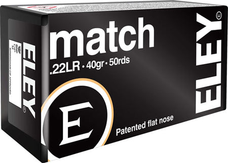 Eley Match Flat Nose 40 Grain .22 Long Rifle 1085 FPS.