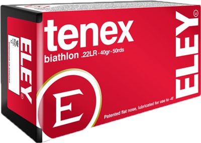 Eley Tenex Biathlon .22 Long Rifle 40 grain Flat Nose ammunition