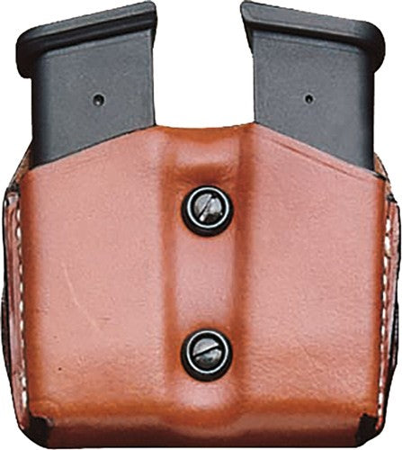 DeSantis Dual OWB Magazine Pouch Tan Leather Single Stack 9mm/40