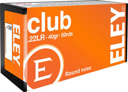 Eley Club Round Nose 40 Grain .22 Long Rifle 1085 FPS.