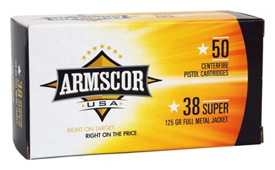 Armscor Competition Full Metal Jacket 125 Grain .38 Super 1357 fps
