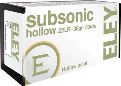 ELEY SUBSONIC 22LR 38GR HP-50RD 100BX/CS