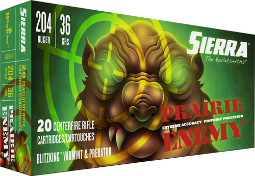 Sierra Prairie Enemy .204 Ruger 36 grain Sierra BlitzKing ammunition