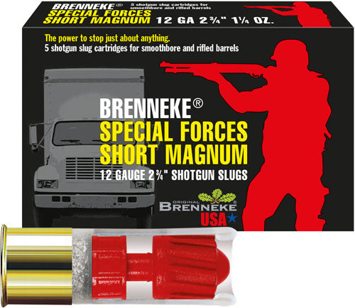 Brenneke Special Forces Short Magnum Home Defense Shotgun Ammo 12 Gauge 2.75 in 1-1/4 oz Slug