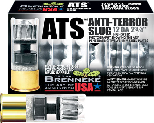 Brenneke ATS Home Defense Shotgun Ammo 12 Gauge 2.75 in 1 oz Slug