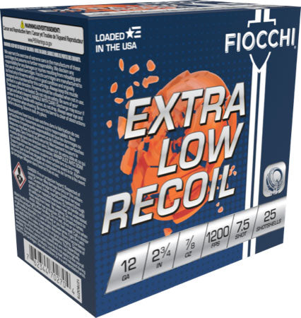 Fiocchi 1278OZ75   12 Gauge 2-3/4 7/8oz #7.5 1200 FPS.