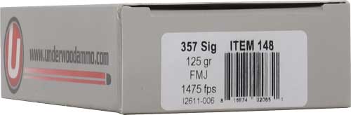 Underwood Ammo  .357 Sig 125 grain Full Metal Jacket Flat Nose ammunition