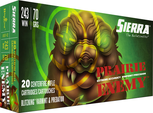 Sierra Prairie Enemy Sierra BlitzKing 70 Grain .243 Winchester 3450 fps