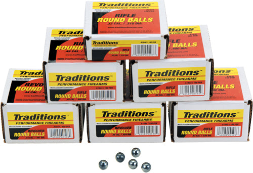 Traditions Revolver Round Ball Bullets 36 Cal .3756 Diameter 100-Pack