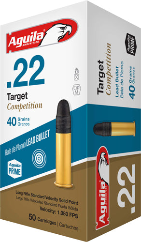 Aguila Target Competition Lead Round Nose 40 Grain .22 Long Rifle 1080 FPS.