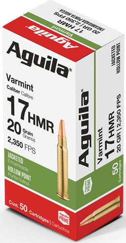 Aguila Target & Range Varmint .17 HMR 20 grain Jacketed Hollow Point ammunition
