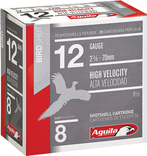 Aguila Field High Velocity Shotgun Ammo 12 Gauge 2.75 in 1-1/4 oz #8