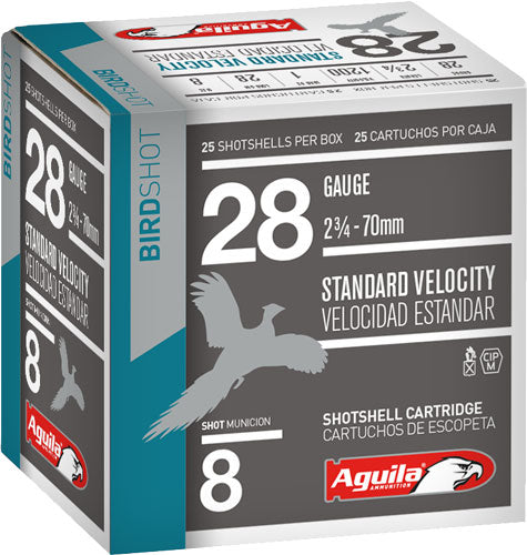 Aguila 1CHB2838 Birdshot Standard Velocity 28 Gauge 2-3/4 1oz #8 1200 fps
