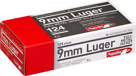 Aguila 9mm 124 Grain Full Metal Jacket(FMJ)
