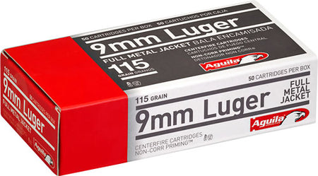Aguila 9mm 115 Gr Full Metal Jacket(FMJ)  
