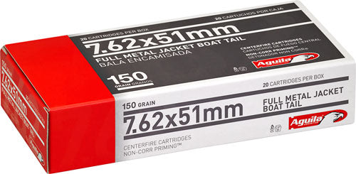Aguila Target & Range Full Metal Jacket Boat Tail 150 Grain .308 Win / 7.62x51mm 2760 fps