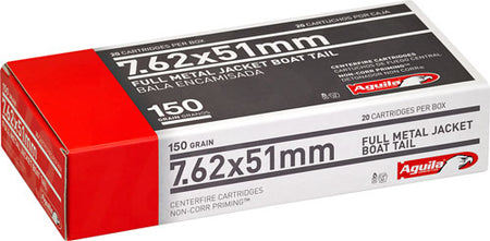 Aguila Target & Range Full Metal Jacket Boat Tail 150 Grain .308 Win / 7.62x51mm 2760 fps