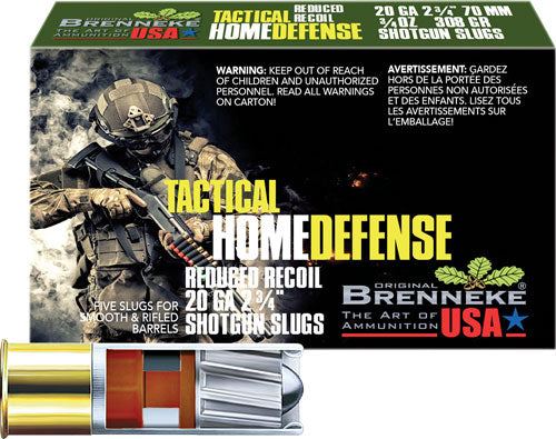 Brenneke Tactical Home Defense Shotgun Ammo 20 Gauge 2.75 in 3/4 oz Slug