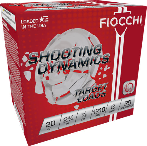 Fiocchi 20SD8   20 Gauge 2-3/4 7/8oz #8 1210 FPS.