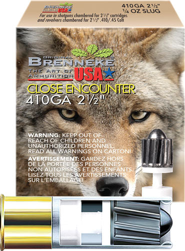 Brenneke Close Encounter Home Defense Sabot Slug Shotgun Ammo .410 Bore 2.5 in 1/4 oz Slug