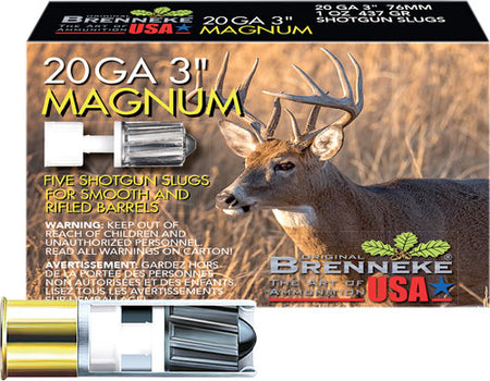 Brenneke SL-203M Magnum Hunting 20 Gauge 3 1oz #Slug 1476 fps