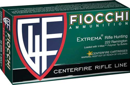Fiocchi Field Dynamics Hornady V-Max 50 Grain .222 Remington 3200 fps
