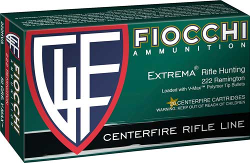 Fiocchi Field Dynamics Hornady V-Max 50 Grain .222 Remington 3200 fps