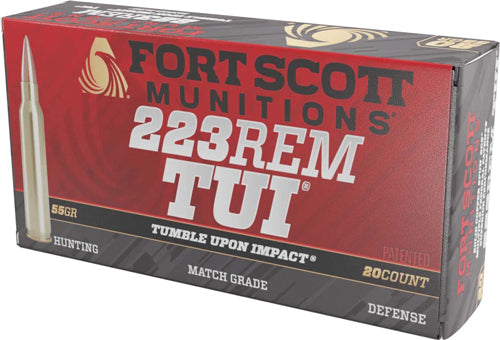 Fort Scott Munitions Tumble Upon Impact (TUI) Solid Copper Spun 55 Grain .223 Remington 3211 fps