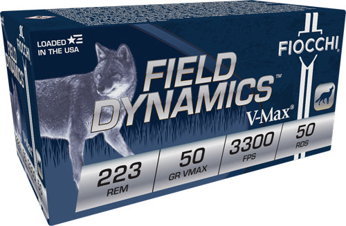 Fiocchi Field Dynamics Hornady V-Max 50 Grain .223 Remington 3300 fps