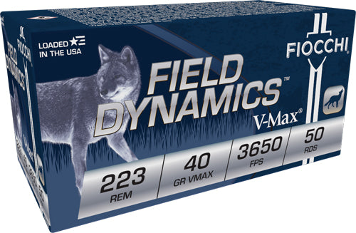 Fiocchi Field Dynamics Hornady V-Max 40 Grain .223 Remington 3650 fps