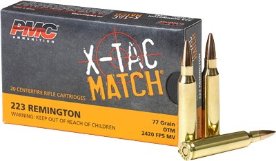 PMC X-Tac Match Competition Open Tip Match 77 Grain .223 Remington 2790 fps