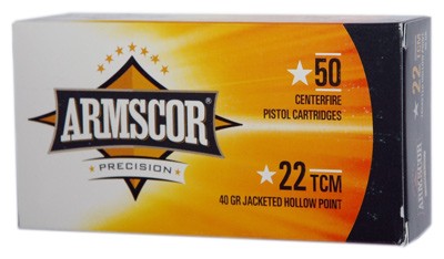 Armscor Competition .22 TCM 40 grain Jacketed Hollow Point ammunition