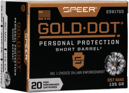 Speer Gold Dot Personal Protection Short Barrel .357 Magnum 135 grain Hollow Point ammunition