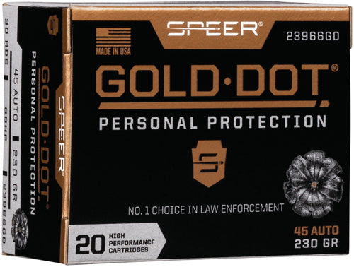 Speer Gold Dot Personal Protection .45 ACP/Auto 230 grain Hollow Point ammunition