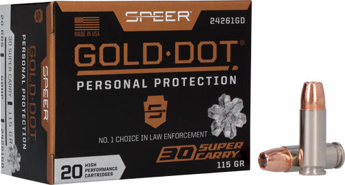 Speer Gold Dot Personal Protection Hollow Point 115 Grain .30 Super Carry 1150 fps