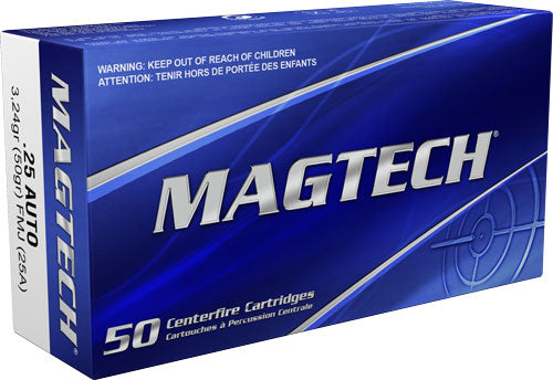 Magtech Sport Shooting Range/Training Full Metal Jacket 50 Grain .25 ACP 760 fps