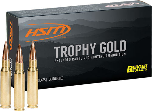 HSM Trophy Gold Berger Hunting VLD Match 130 Grain .264 Winchester Mag