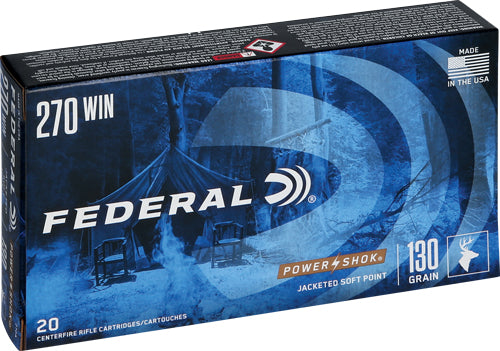 Federal PowerShok Jacketed Soft Point 130 Grain .270 Winchester 3060 fps