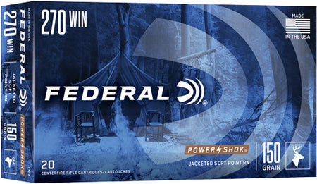 Federal PowerShok Soft Point Round Nose 150 Grain .270 Winchester 2830 fps
